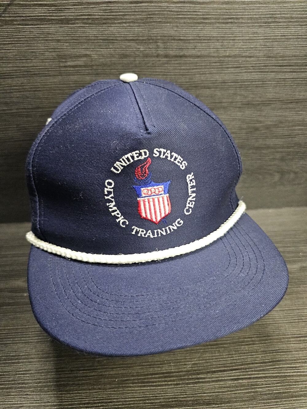 Vtg United States Olympic Training Center Strapback Hat Navy Cherokee Rope Hat